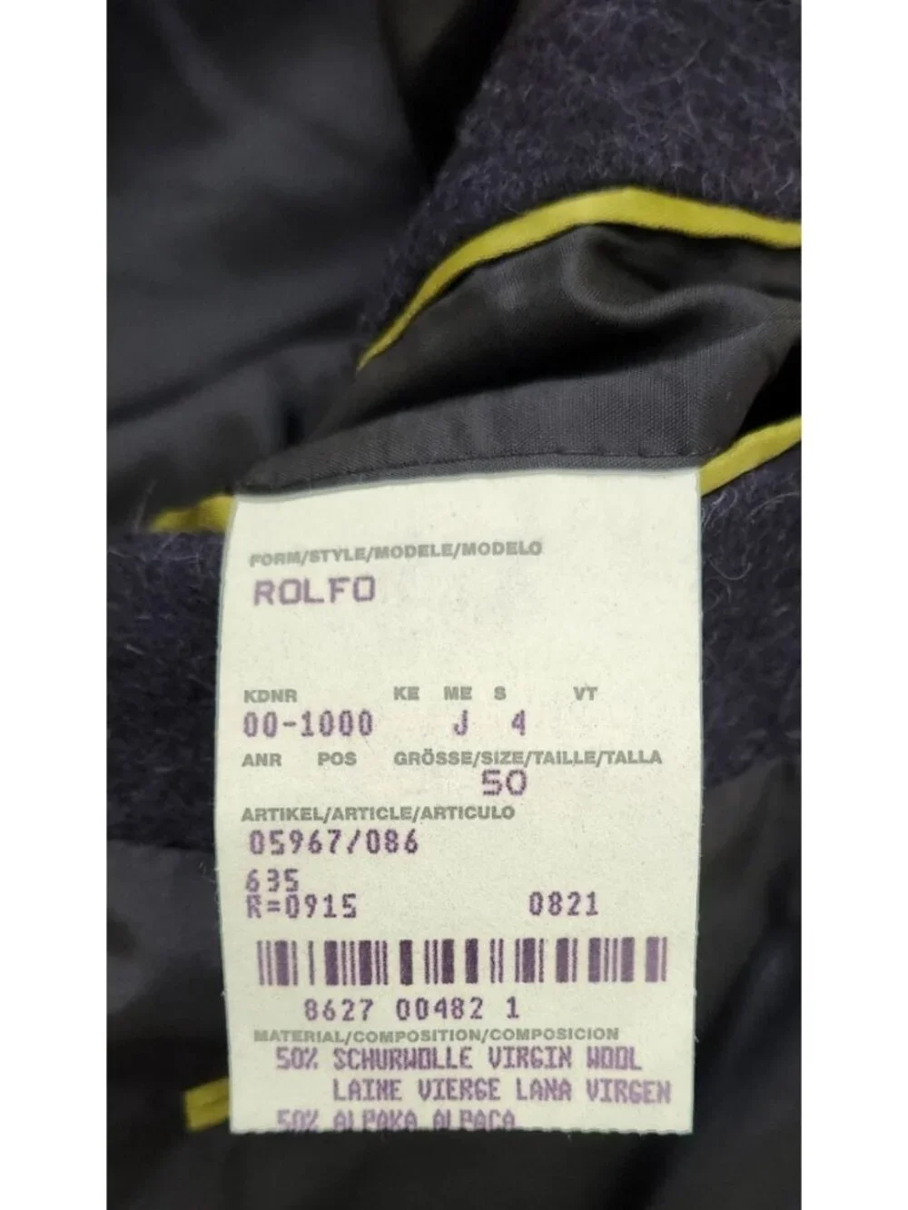 BOSS Hugo Boss Alpaca Virgin Wool Coat Men’s Size 50 Navy Blue Luxury Overcoat